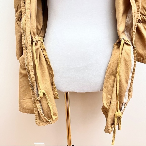Karen Kane Camel Cinched Waist Tie Bell Sleeve Utility Zip Up Jacket 0X - Picture 12 of 15